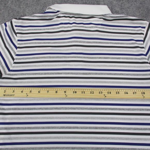 Clemson Tigers Shirt Mens Medium White Gray Striped Polo NCAA Football PING Golf - Picture 4 of 16